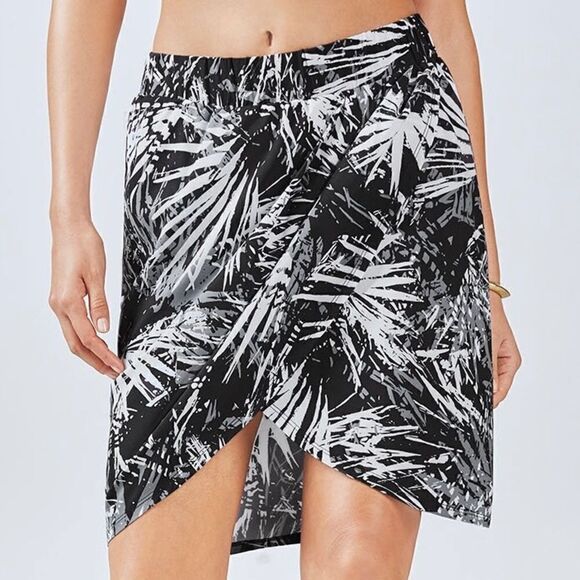 Fabletics Clarissa Black White Palm Leaf Print Pencil Skirt XS NWT - Picture 1 of 7